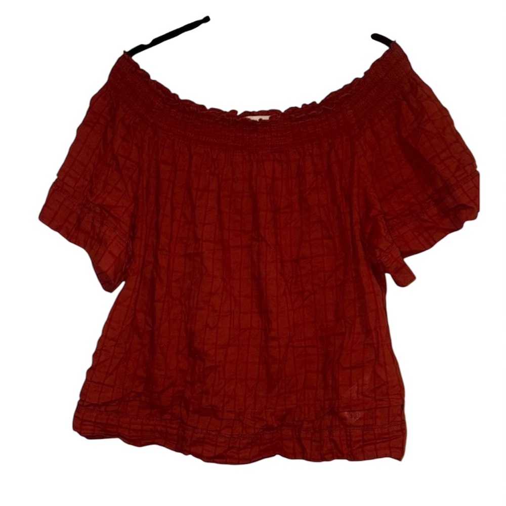 Calvin Klein Jeans Off-Shoulder Burnt Orange Blouse